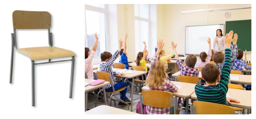 Mobiliario de primaria: silla escolar y aula de clase